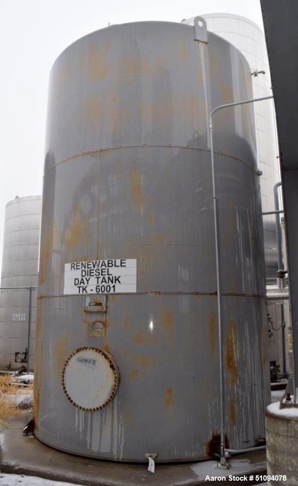 Used- Squibb Tank Company Aboveground Flammable Liquid Tank, 15,000 Gallon, A36 Carbon Steel, Vertical. Approximate 143" dia...