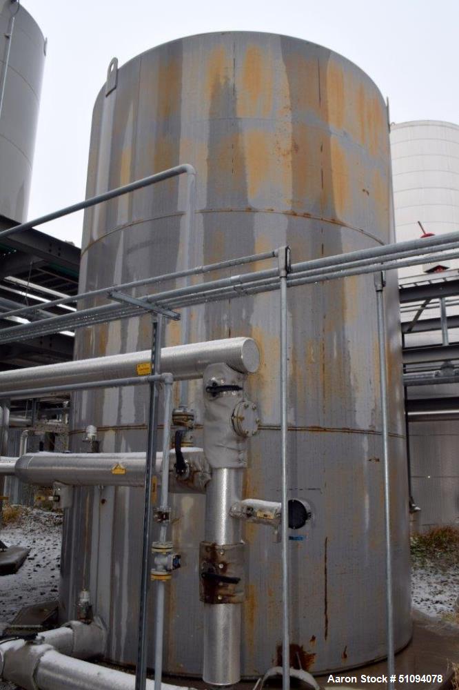 Used Squibb Tank Company Aboveground Flammable Liquid Tank, 15,000 Gallon, A36 Carbon Steel, Vertical. Approximate 143" diameter x 216" straight side, cone top, flat bottom. Openings top 4", 18" man ...