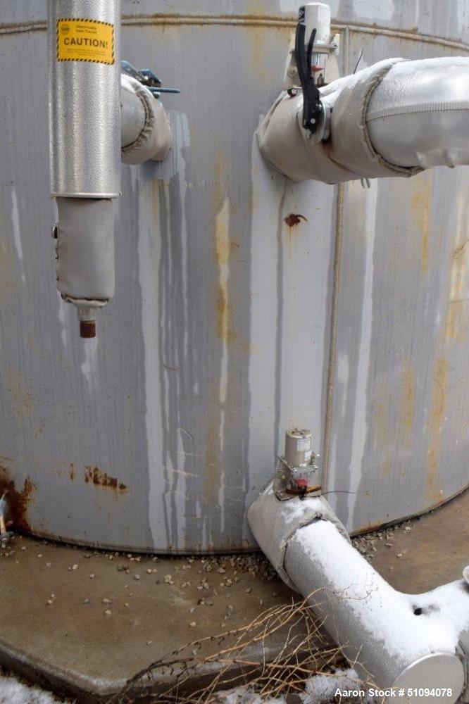 Used Squibb Tank Company Aboveground Flammable Liquid Tank, 15,000 Gallon, A36 Carbon Steel, Vertical. Approximate 143" diameter x 216" straight side, cone top, flat bottom. Openings top 4", 18" man ...