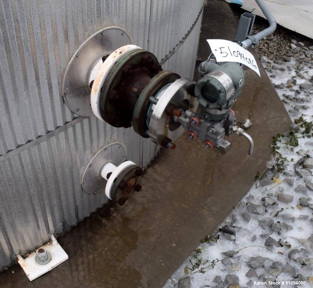 Used Tank, Approximate 29,000 Gallon, Carbon Steel, Vertical. Approximate 144" diameter x 420" straight side, cone top, flat bottom. Side man way and side outlet. No manufacturers tag visible. ** Thi...