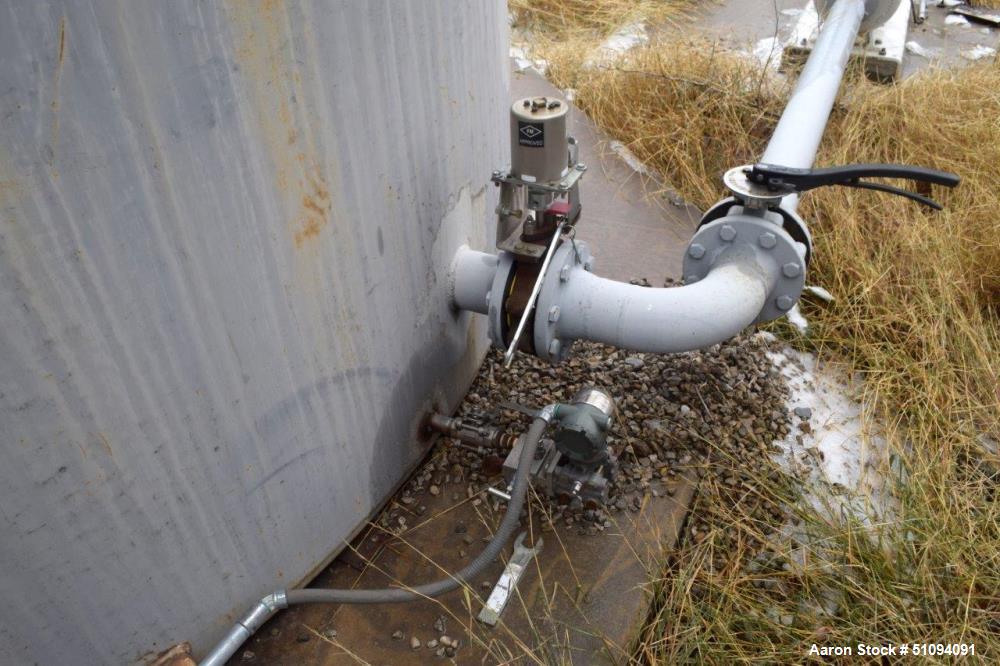 Used Squibb Tank Company Aboveground Flammable Liquid Tank, 15,000 Gallon, A36 Carbon Steel, Vertical. Approximate 143" diameter x 216" straight side, cone top, flat bottom. Openings top 4", 18" man ...