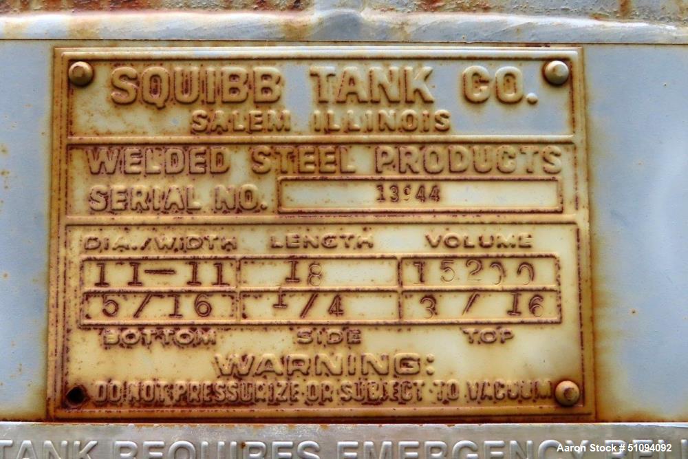 Used- Squibb Tank Company Above-ground Flammable Liquid Tank