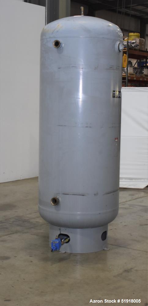 Used Penway Inc Air Receiver, Approximate 300 Gallon, Vertical, Carbon Steel. Approximate 36" diameter x 72" straight side, dished top and bottom. Internal rated 150 psi @ -20 to 450 degrees F. Natio...