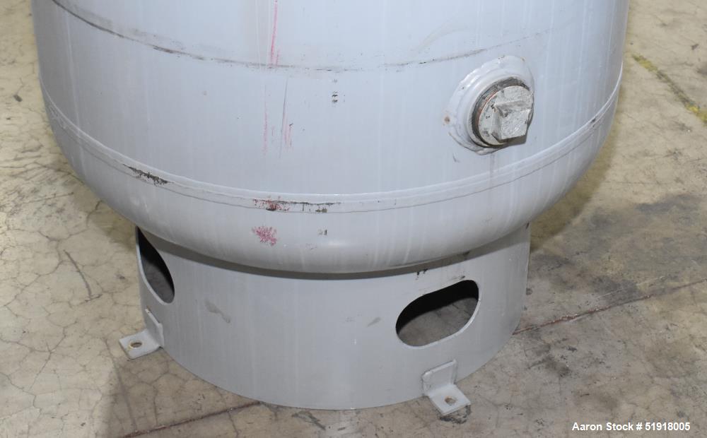 Used Penway Inc Air Receiver, Approximate 300 Gallon, Vertical, Carbon Steel. Approximate 36" diameter x 72" straight side, dished top and bottom. Internal rated 150 psi @ -20 to 450 degrees F. Natio...