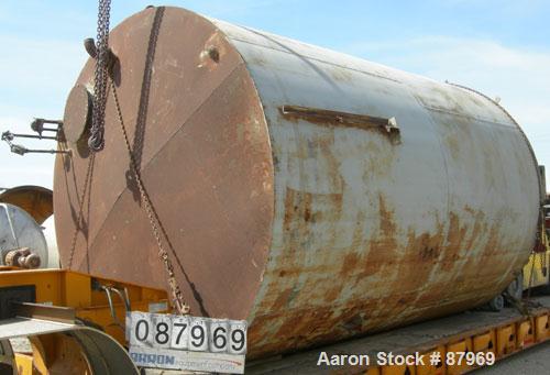 USED: Tank, 10,300 gallon, carbon steel, vertical. 10'6" diameter x 16' straight side. Slight coned top, flat bottom. Side bottom Lightnin agitator, model SG200,1 1/2" diameter x 18" long carbon stee...