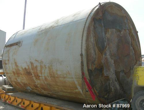 USED: Tank, 10,300 gallon, carbon steel, vertical. 10'6" diameter x 16' straight side. Slight coned top, flat bottom. Side bottom Lightnin agitator, model SG200,1 1/2" diameter x 18" long carbon stee...