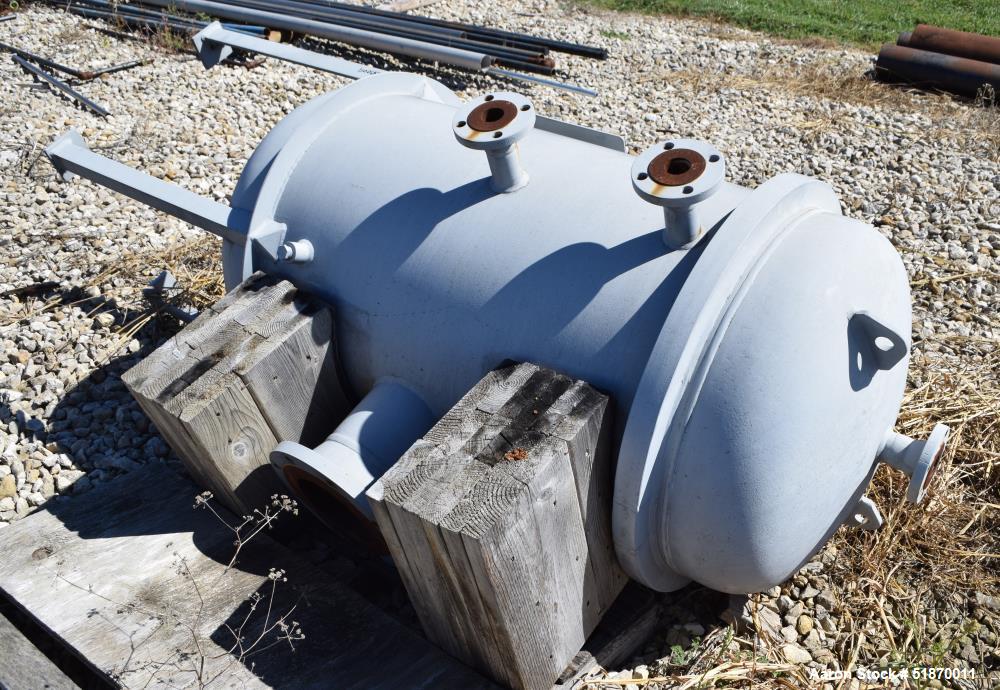 Unused- Apache Pressure Tank, 160 Gallon, Carbon Steel, Vertical. 29.375" Diameter x 42" straight side, 2:1 elliptical heads. Internal rated 150 psi at -20 to 300 degrees F. Openings top (4) 2", side...