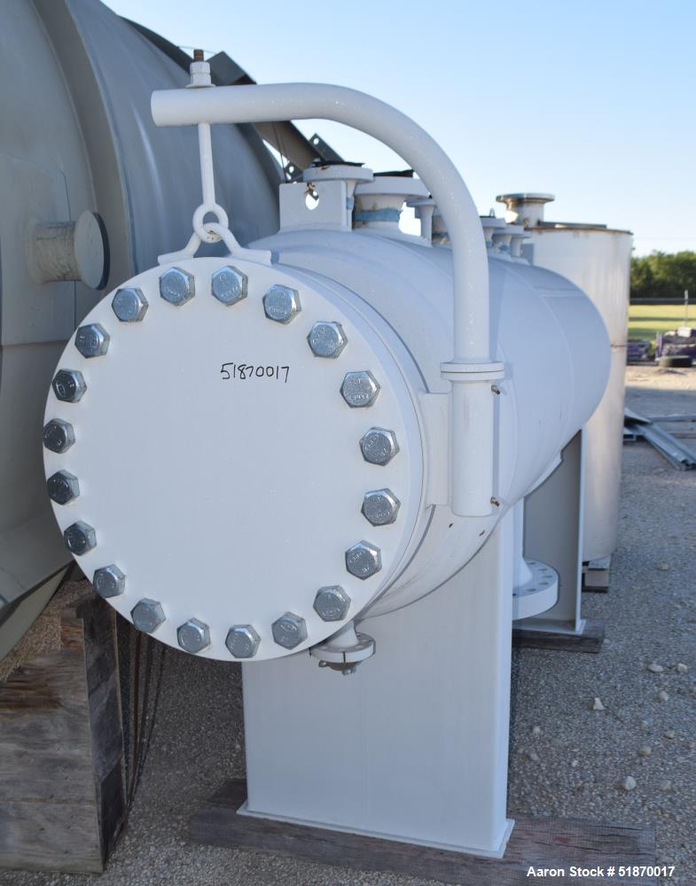 Unused- Apache Pressure Tank, 534 Gallon, Carbon Steel, Horizontal. 33.5" Diameter x 102" straight side, 2:1 elliptical heads. Internal rated 900 psi/FV at -20 to 500 degrees F. Openings shell top 1"...