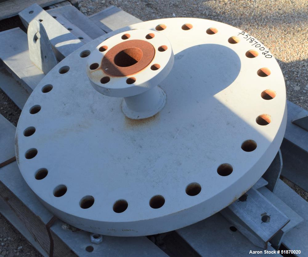 Unused- Apache Pressure Tank, 80 Gallon, Carbon Steel, Vertical. 17" Diameter x 69" straight side, flat bolt on top, 2:1 elliptical bottom. Internal rated 500 psi at -20 to 400 degrees F. Openings to...