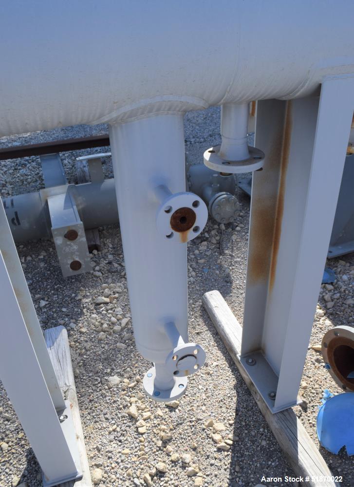 Unused- Apache Pressure Tank, 35 Gallon, Carbon Steel, Horizontal. 12" Diameter x 54" straight side, 2:1 elliptical heads. Internal rated 150 psi at -20 to 450 degrees F. Openings shell top (5) 2", b...