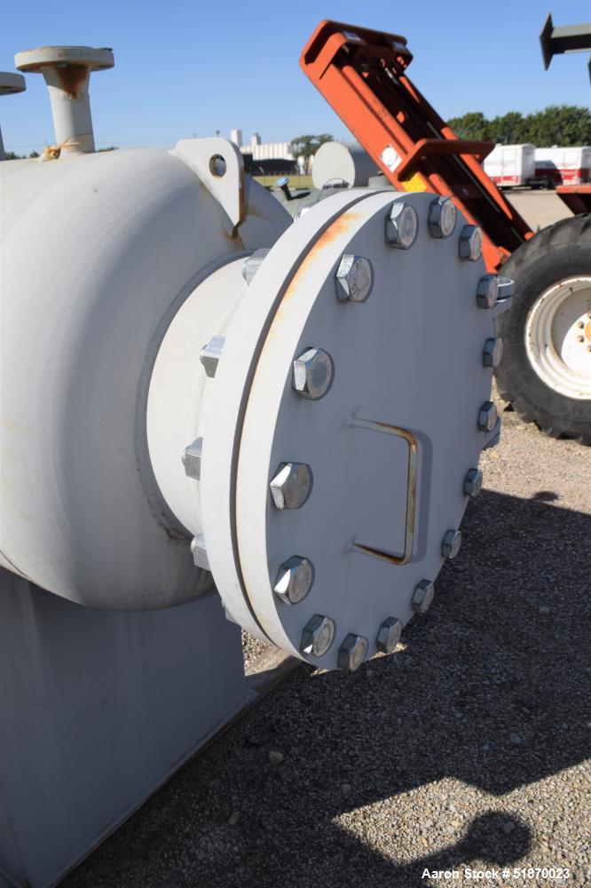 Unused- Apache Pressure Tank, 272 Gallon, Carbon Steel, Horizontal. 29.625" Diameter x 78" straight side, 2:1 elliptical heads. Internal rated 15 psi at -20 to 200 degrees F. Openings shell top 1", 2...