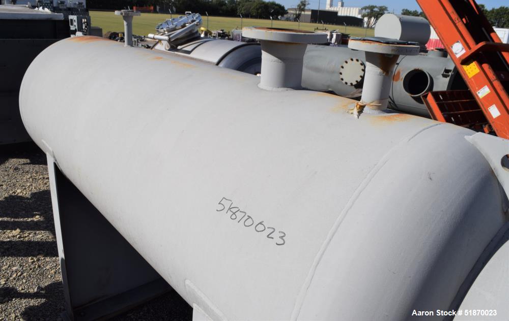 Unused- Apache Pressure Tank, 272 Gallon, Carbon Steel, Horizontal. 29.625" Diameter x 78" straight side, 2:1 elliptical heads. Internal rated 15 psi at -20 to 200 degrees F. Openings shell top 1", 2...