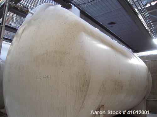 Used Clawson Pressure Tank, 13,504 Gallon, Carbon Steel, Horizontal. Approximate 125.5" diameter x 222" straight side, dished heads.  Vessel rated 20 psi @ 100 degrees F.  Openings: Top 30" manway wi...