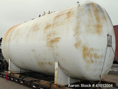 Used Clawson Pressure Tank, 13,504 gallon, SA-516-070 carbon steel, horizontal. 125-1/2" diameter x 222" straight side, dished heads. Internal rated 20 psi at 100 deg F, and -20 deg F at 20 psi. Open...