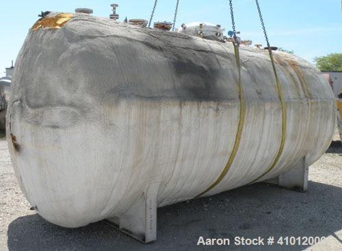 Used Tank, Approximate 6,000 Gallon, carbon steel, horizontal. Approximate 90" diameter x 198" straight side, dished heads.  Openings: top 30" manway with cover, (2) 4", 2", (3) 6", 2 1/2", 3"; 2-1/2...