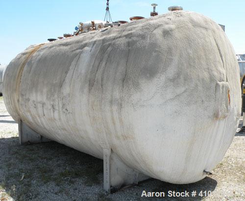 Used Clawson Pressure Tank, 6,708 Gallon, Carbon Steel, Horizontal. 95-1/2" Diameter x 192" straight side, dished heads. Internal rated 20 psi at -20 to 100 degrees F. Openings top 30" man way with c...