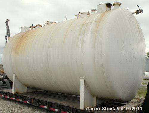 Used Clawson Tank Company 2 Compartment Pressure Tank, 12,336 gallons, 6,168 gallons per compartment, carbon steel, horizontal. Each compartment 125-1/2" diameter x 111" straight side, dished heads. ...