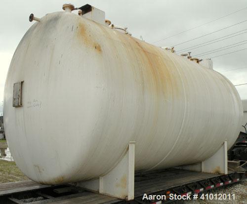 Used Clawson Tank Company 2 Compartment Pressure Tank, 12,336 gallons, 6,168 gallons per compartment, carbon steel, horizontal. Each compartment 125-1/2" diameter x 111" straight side, dished heads. ...