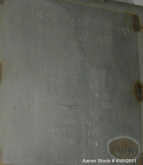 Used Clawson Tank Company 2 Compartment Pressure Tank, 12,336 gallons, 6,168 gallons per compartment, carbon steel, horizontal. Each compartment 125-1/2" diameter x 111" straight side, dished heads. ...