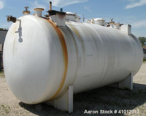 Used Clawson Tank Company 2 Compartment Pressure Tank, 6,160 gallons, 3,080 gallons per compartment, carbon steel, horizontal. Each compartment 95-1/2" diameter x 96" straight side, dished heads. Int...
