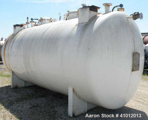 Used Clawson Tank Company 2 Compartment Pressure Tank, 6,160 gallons, 3,080 gallons per compartment, carbon steel, horizontal. Each compartment 95-1/2" diameter x 96" straight side, dished heads. Int...