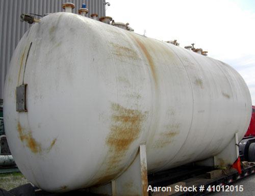 Used Clawson Tank Company 2 Compartment Pressure Tank, 12,336 gallons, 6,168 gallona per compartment, carbon steel, horizontal. Each compartment 125-1/2" diameter x 111" straight side, dished heads. ...