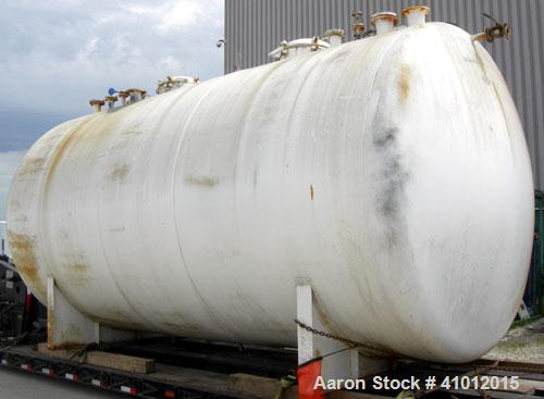 Used Clawson Tank Company 2 Compartment Pressure Tank, 12,336 gallons, 6,168 gallona per compartment, carbon steel, horizontal. Each compartment 125-1/2" diameter x 111" straight side, dished heads. ...