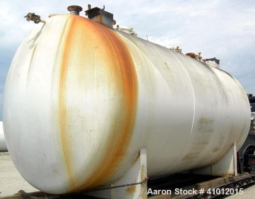 Used Clawson Tank Company 2 Compartment Pressure Tank, 12,336 gallons, 6,168 gallona per compartment, carbon steel, horizontal. Each compartment 125-1/2" diameter x 111" straight side, dished heads. ...