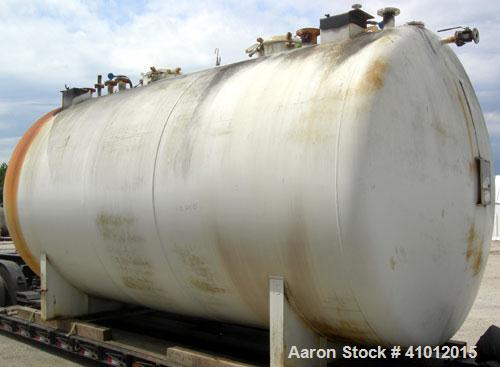 Used Clawson Tank Company 2 Compartment Pressure Tank, 12,336 gallons, 6,168 gallona per compartment, carbon steel, horizontal. Each compartment 125-1/2" diameter x 111" straight side, dished heads. ...