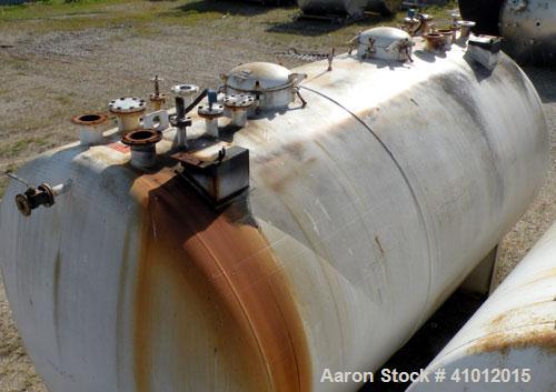 Used Clawson Tank Company 2 Compartment Pressure Tank, 12,336 gallons, 6,168 gallona per compartment, carbon steel, horizontal. Each compartment 125-1/2" diameter x 111" straight side, dished heads. ...