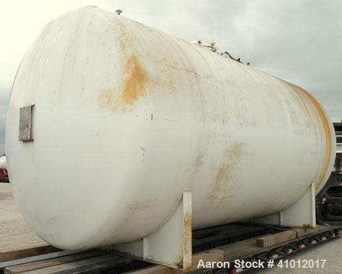 Used Clawson Pressure Tank, 13,504 gallons, SA-516-070 carbon steel, horizontal. 125-1/2" diameter x 222" straight side, dished heads. Internal rated 20 psi at 100 deg F, and -20 deg F at 20 psi. Ope...