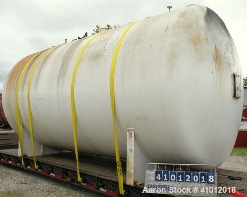 Used Clawson Pressure Tank, 13,504 gallons, SA-516-070 carbon steel, horizontal. 125-1/2" diameter x 222" straight side, dished heads. Internal rated 20 psi at 100 deg F, and -20 deg F at 20 psi. Ope...