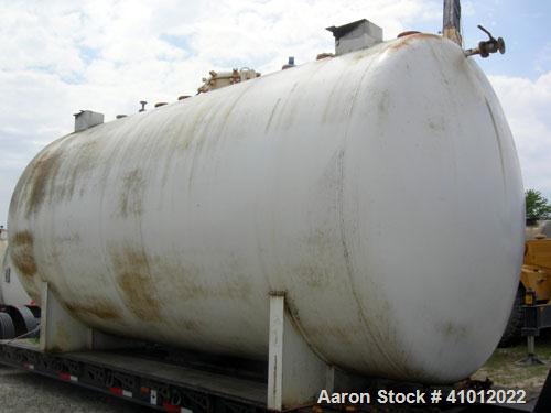 Used Clawson Pressure Tank, 13,504 gallons, SA-516-070 carbon steel, horizontal. 125-1/2" diameter x 222" straight side, dished heads. Internal rated 20 psi at 100 deg F, and -20 deg F at 20 psi. Ope...