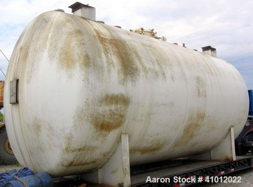 Used Clawson Pressure Tank, 13,504 gallons, SA-516-070 carbon steel, horizontal. 125-1/2" diameter x 222" straight side, dished heads. Internal rated 20 psi at 100 deg F, and -20 deg F at 20 psi. Ope...