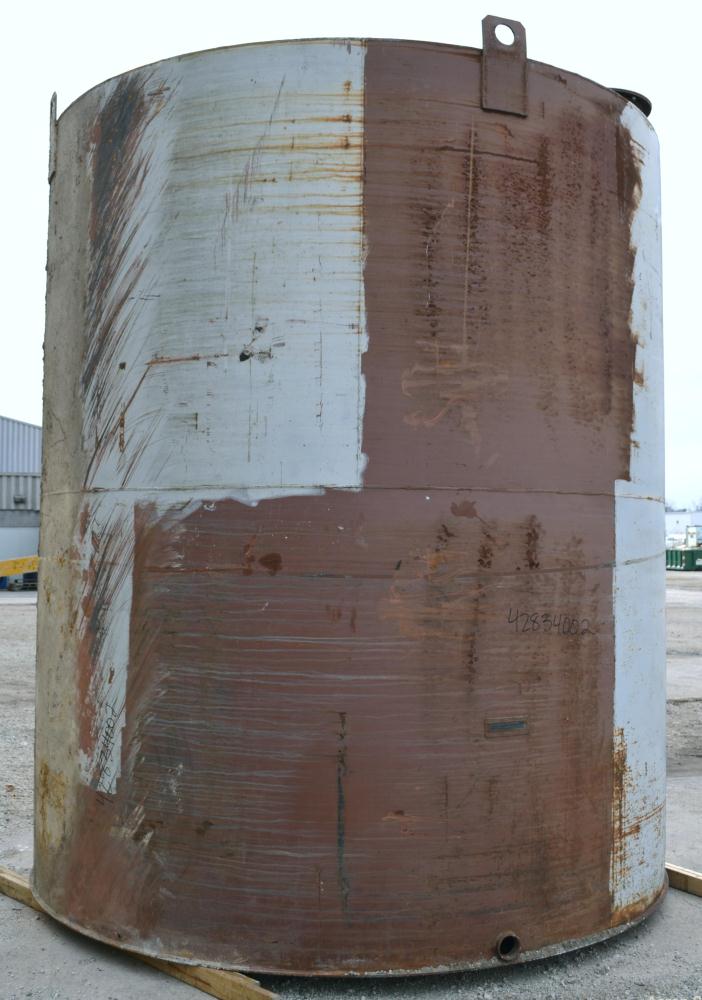 Used Clawson Tank Company Aboveground Flammable Liquid Storage Tank, 7500 Gallon, Carbon Steel. 126’’ Diameter x 144’’ straight side, coned top, flat bottom. UL rated, UL# 892396. Openings top (2) 3-...