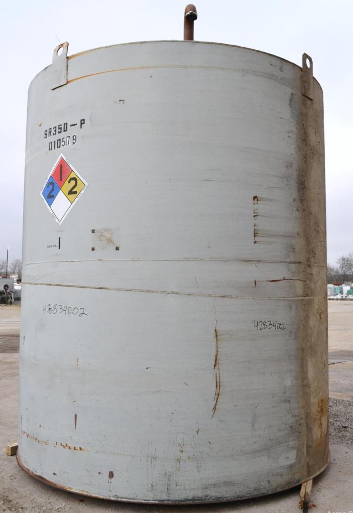 Used Clawson Tank Company Aboveground Flammable Liquid Storage Tank, 7500 Gallon, Carbon Steel. 126’’ Diameter x 144’’ straight side, coned top, flat bottom. UL rated, UL# 892396. Openings top (2) 3-...