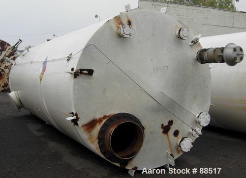 USED: Clawson tank, 9,000 gallon, carbon steel. Approximately 8' diameter x 24' straight side. Flat top and bottom. 24" side bottom manway.