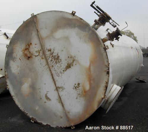 USED: Clawson tank, 9,000 gallon, carbon steel. Approximately 8' diameter x 24' straight side. Flat top and bottom. 24" side bottom manway.