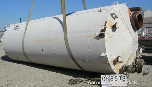USED: Clawson tank, 9,000 gallon, carbon steel. Approximately 8' diameter x 24' straight side. Slight coned top, flat bottom. Internal rated atmos at 70 deg F. Openings: top 2", (2) 3", (3) 4", 20"; ...