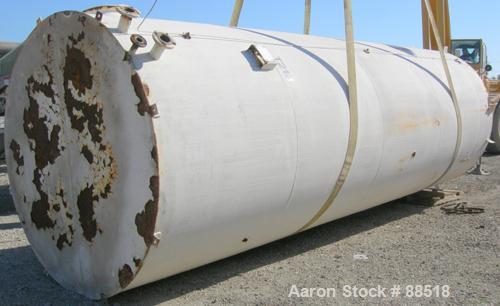 USED: Clawson tank, 9,000 gallon, carbon steel. Approximately 8' diameter x 24' straight side. Slight coned top, flat bottom. Internal rated atmos at 70 deg F. Openings: top 2", (2) 3", (3) 4", 20"; ...