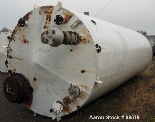 USED: Clawson tank, 9,000 gallon, carbon steel. Approximately 8' diameter x 24' straight side. Flat top and bottom. 24" side bottom manway. Top openings: (1) 2" flange, (2) 3" flange, (3) 4" flange, ...
