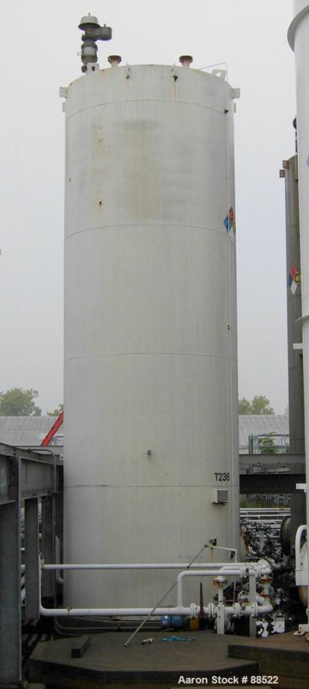 USED: Clawson tank, 9,000 gallon, carbon steel. Approximately 8' diameter x 24' straight side. Flat top and bottom. 24" side bottom manway.