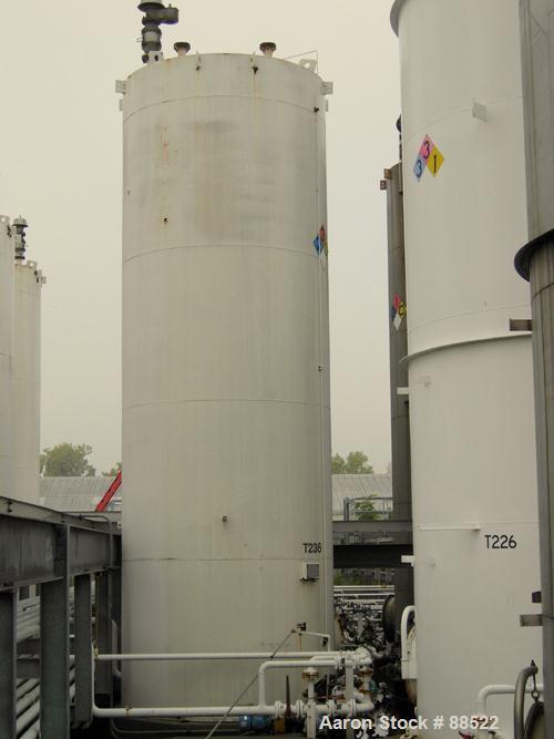 USED: Clawson tank, 9,000 gallon, carbon steel. Approximately 8' diameter x 24' straight side. Flat top and bottom. 24" side bottom manway.