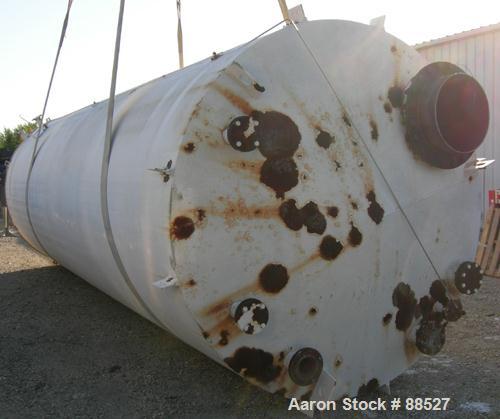 USED: Clawson tank, 9,000 gallon, carbon steel. Approximately 8' diameter x 24' straight side. Slight coned top, flat bottom. Internal rated atmos at 70 deg F. Openings: top 2", (2) 3", (3) 4", 20"; ...