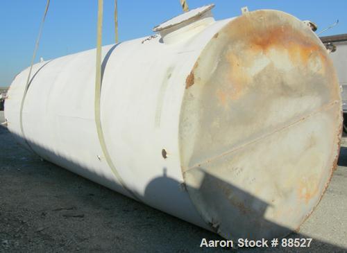 USED: Clawson tank, 9,000 gallon, carbon steel. Approximately 8' diameter x 24' straight side. Slight coned top, flat bottom. Internal rated atmos at 70 deg F. Openings: top 2", (2) 3", (3) 4", 20"; ...