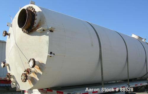 USED: Clawson tank, 9,000 gallon, carbon steel. Approximately 8' diameter x 24' straight side. Slight coned top, flat bottom. Internal rated atmos at 70 deg F. Openings: top 2", (2) 3", (3) 4", 20"; ...