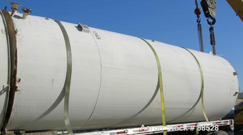 USED: Clawson tank, 9,000 gallon, carbon steel. Approximately 8' diameter x 24' straight side. Slight coned top, flat bottom. Internal rated atmos at 70 deg F. Openings: top 2", (2) 3", (3) 4", 20"; ...