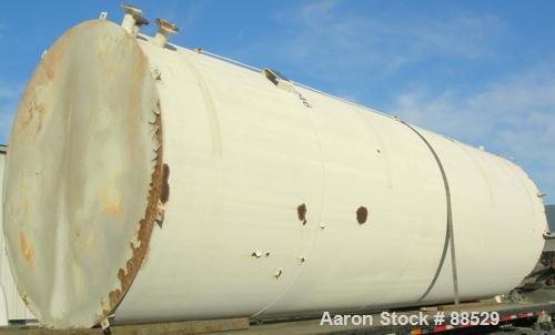 USED: Clawson tank, 9,000 gallon, carbon steel. Approximately 8' diameter x 24' straight side. Slight coned top, flat bottom. Internal rated atmos at 70 deg F. Openings: top 2", (2) 3", (3) 4", 20"; ...