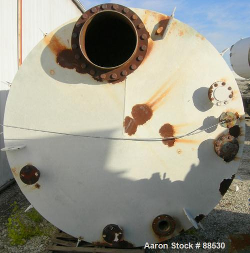 USED: Clawson tank, 9,000 gallon, carbon steel. Approximately 8' diameter x 24' straight side. Slight coned top, flat bottom. Internal rated atmos at 70 deg F. Openings: top 2", (2) 3", (3) 4", 20"; ...