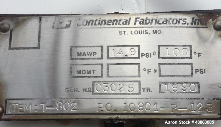 Used Continental Fabricators, Inc Tank, 7,000 Gallon, Carbon Steel, Vertical.